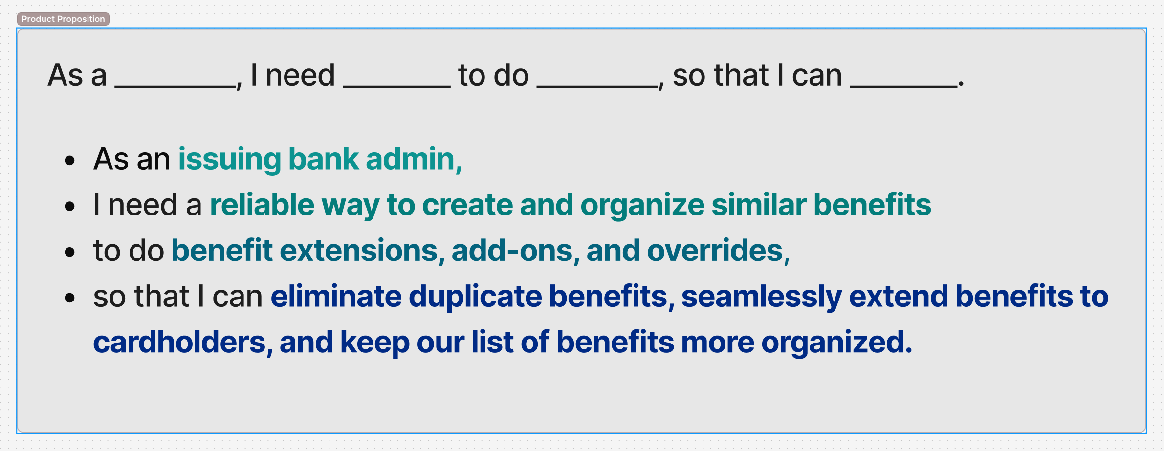 Product proposition statement